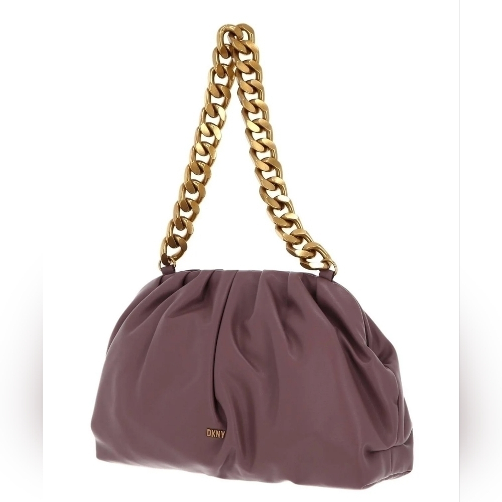 NWT DKNY Presley Vegan Leather Chain Shoulder Bag Vintage Rose - Picture 7 of 17